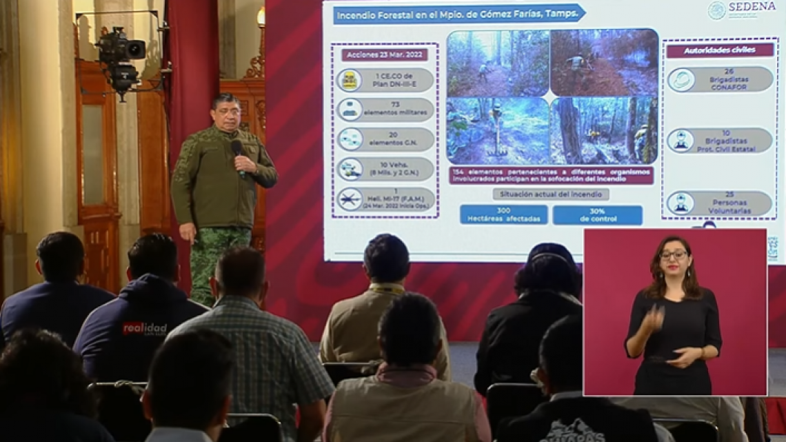 Activa Sedena plan DN-lll-E para atendender incendio de la Biósfera "El Cielo" 