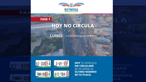 En lunes no circulan vehículos con placas 0 y 1