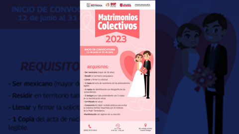 Llama DIF Reynosa a participar en Campaña de Matrimonios Colectivos 2023
