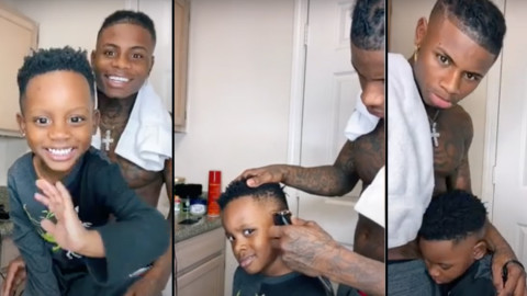 Se duerme mientras le cortan el cabello