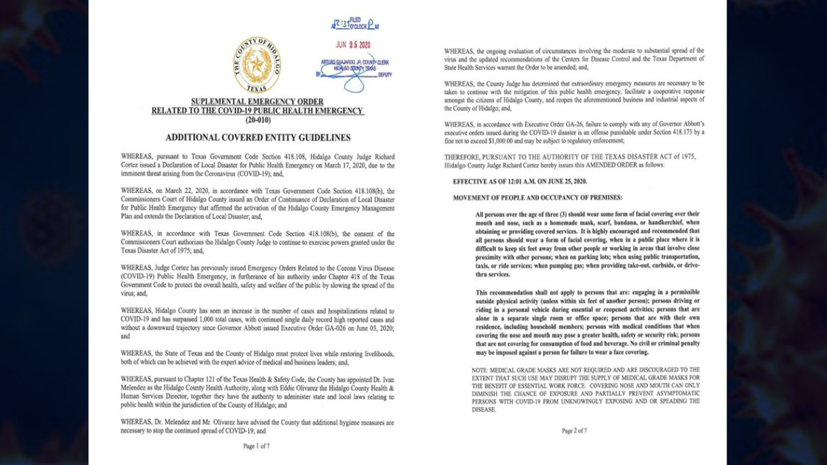 Hoy entra en vigor nuevo toque de queda en el Condado de Hidalgo