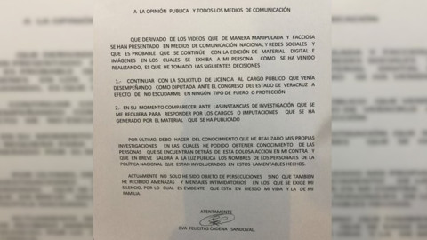 Continuará con proceso de licencia Eva Cadena para 'no escudarse' en algún fuero