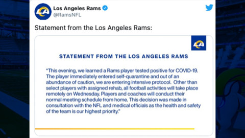 Rams de Los Ángeles reporta un caso de coronavirus
