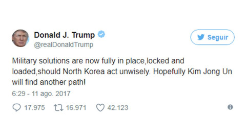 Trump da a conocer que armamento está listo ante amenaza Norcoreana