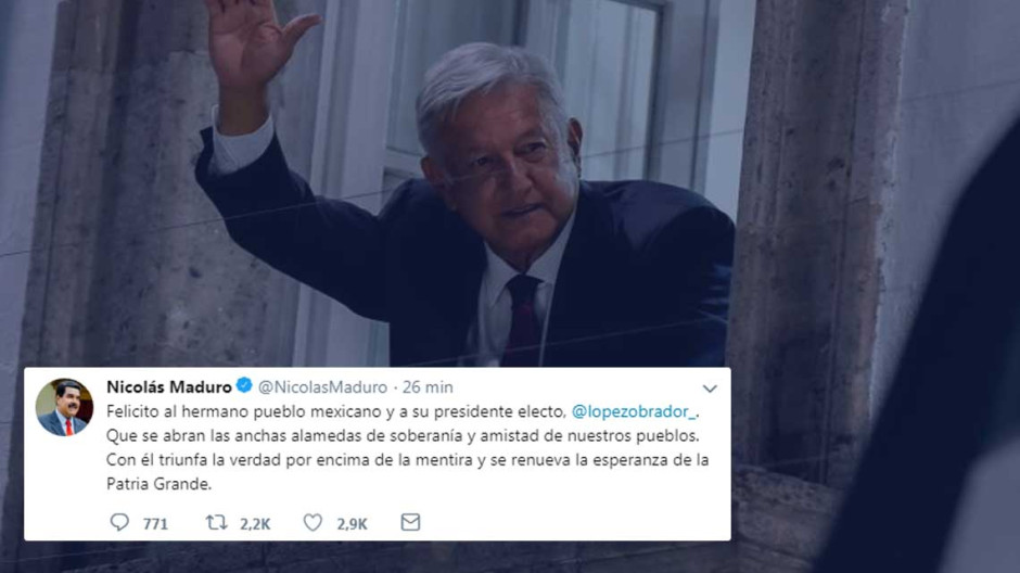 Nicolás Maduro felicita AMLO por victoria virtual