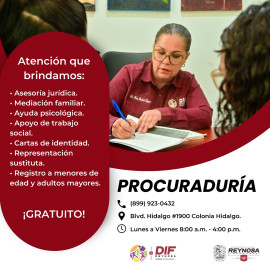 Apoya DIF Reynosa a familias con servicios gratuitos de Procuraduría