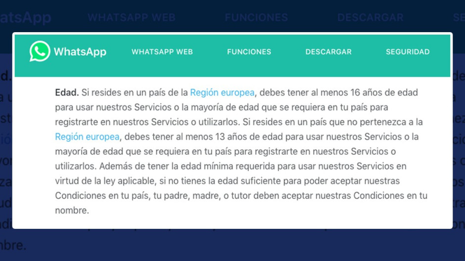 Menores de 13 años serán bloqueados por WhatsApp