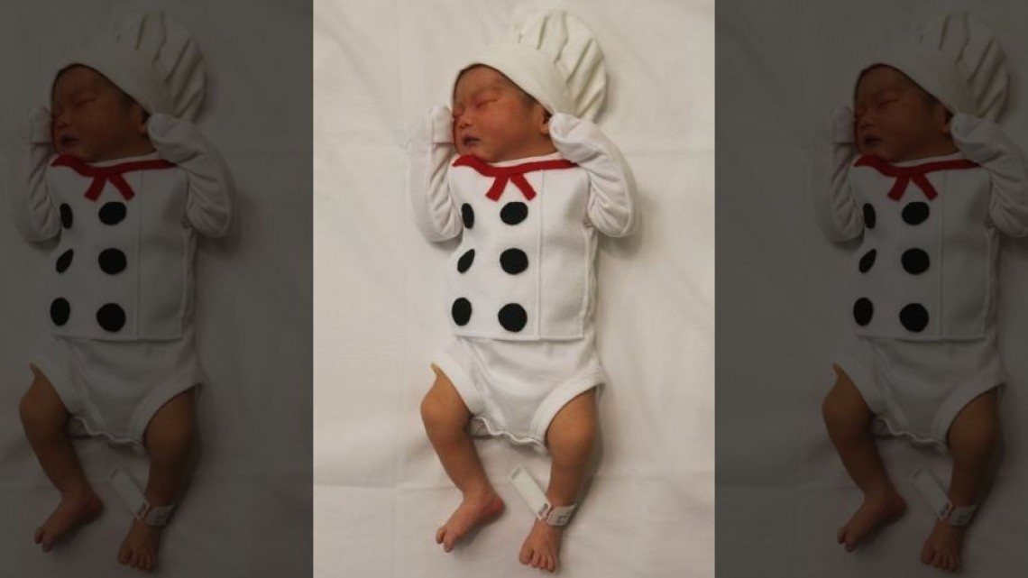 Recién nacidos son vestidos como comida de Acción de Gracias