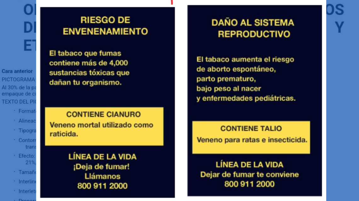 Productos de tabaco deberán llevar imágenes sobre efectos nocivos de consumo