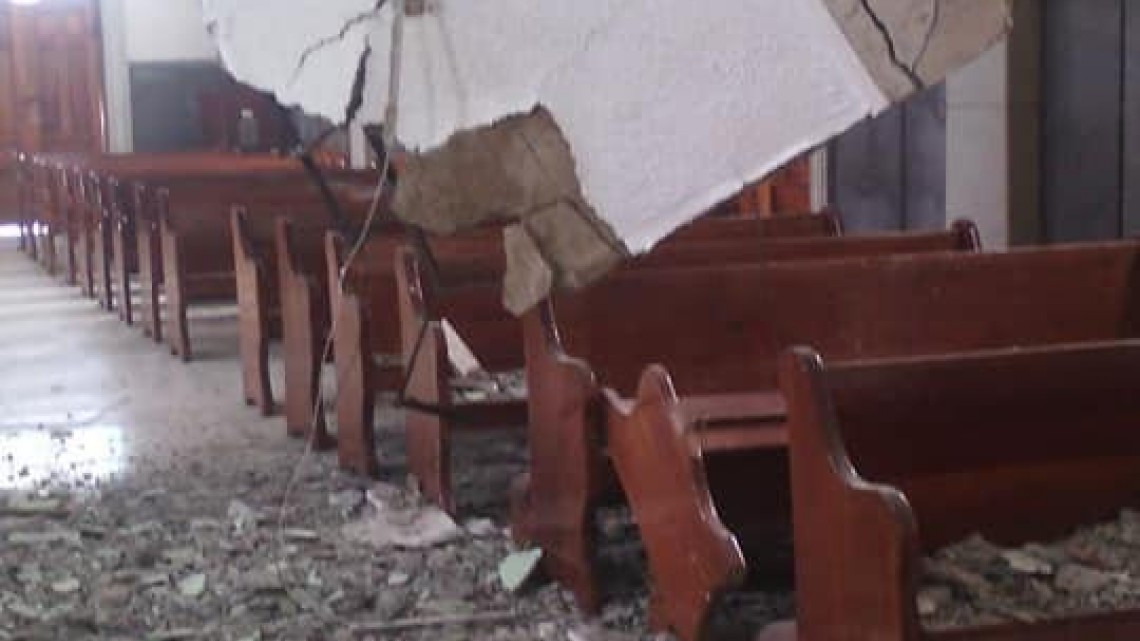 Colapsa techo de la iglesia de Guadalupe