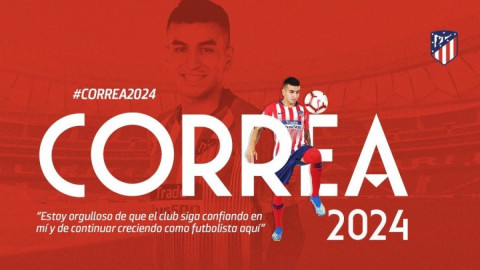 Ángel Correa amplía contrato con el Atlético de Madrid hasta 2024