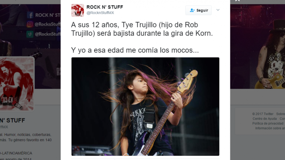 El nuevo bajista de Korn ¡tiene 12 años! y es el hijo de Robert Trujillo