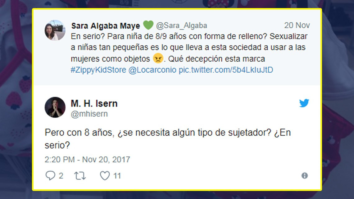 Critican relleno excesivo de ropa interior de niña