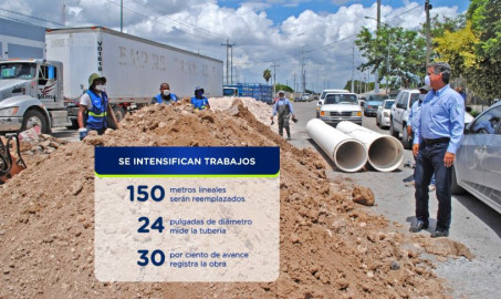 Reemplaza COMAPA Reynosa red de drenaje sanitario en el Parque Industrial del Norte