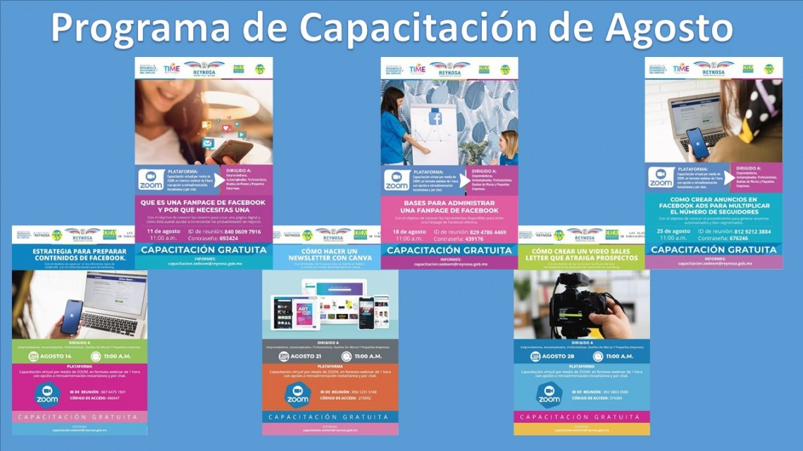 Imparte Gobierno de Reynosa capacitación en línea durante agosto