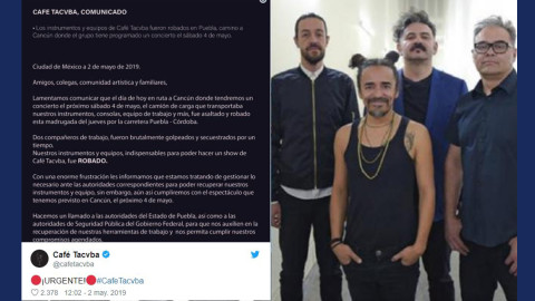 Café Tacvba sufre robo de equipo e instrumentos 