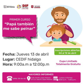 Últimos días para registrarse en el Primer Curso "Papá También Me Sabe Peinar"