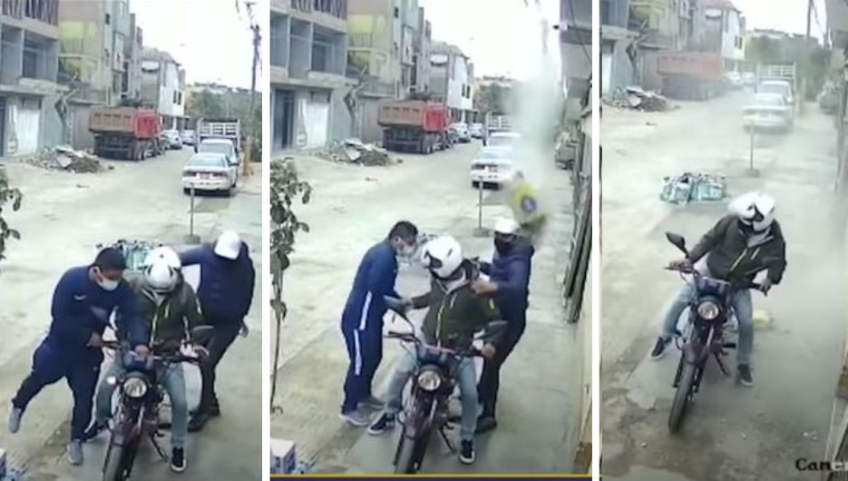 Albañil lanza bolsa de cemento a ladrones y frustra asalto