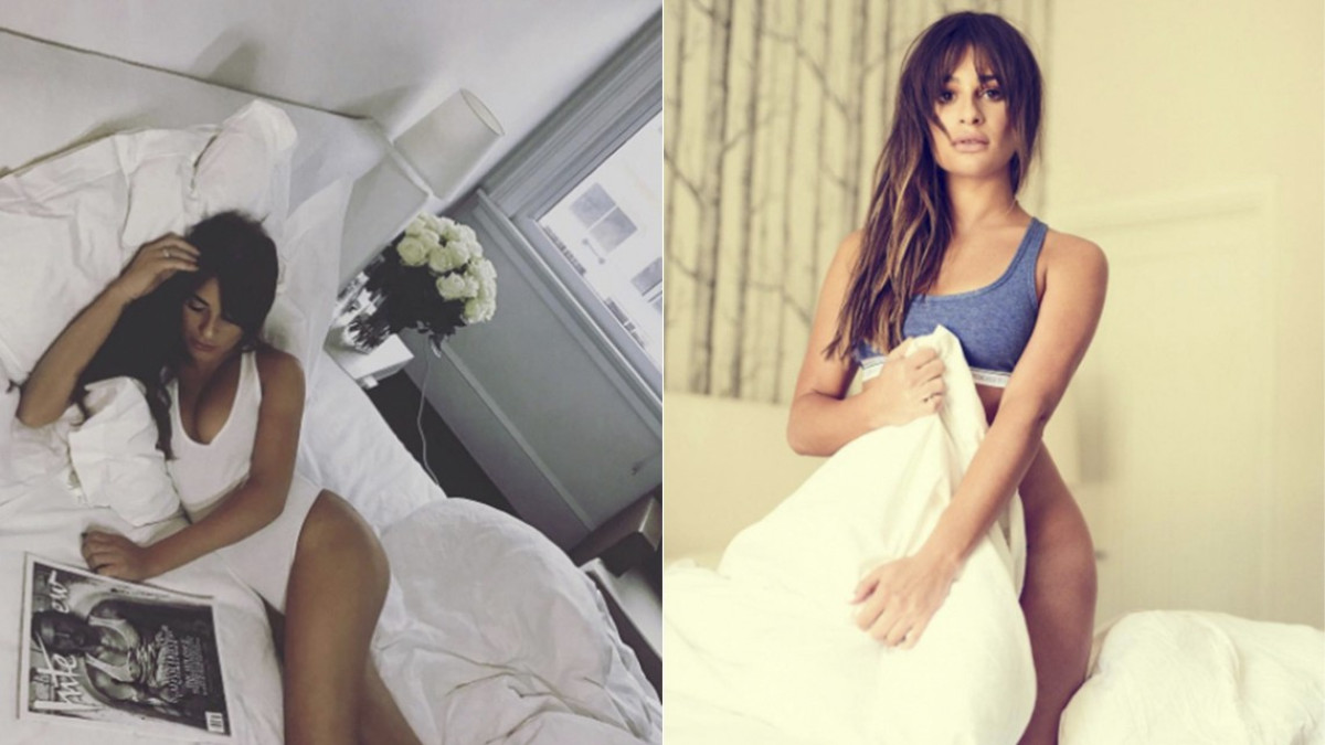 Lea Michelle y sus fotografías en la cama