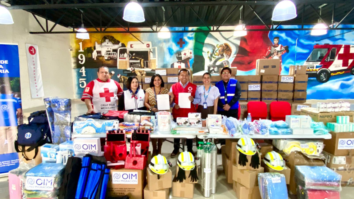 OIM entrega donación a Cruz Roja Mexicana en Matamoros