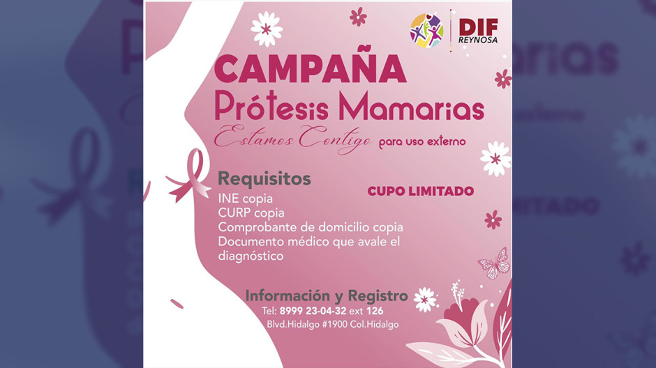 DIF Reynosa realiza campaña de Prótesis Mamarias