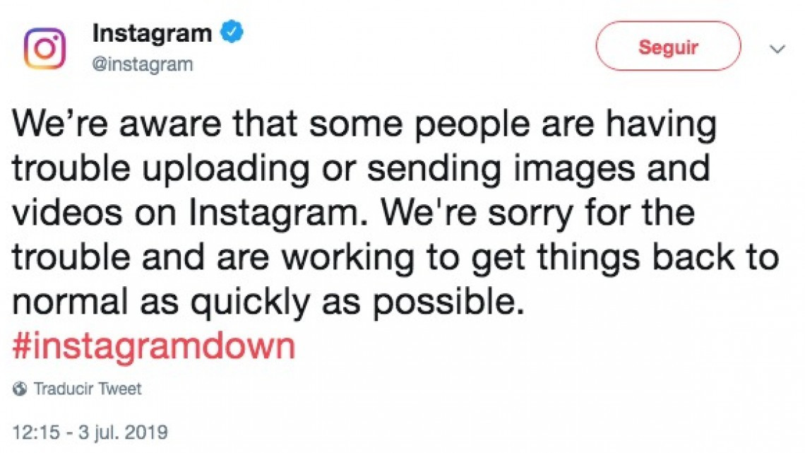 Comienza a reestablecerse servicio de WhatsApp, Facebook e Instagram