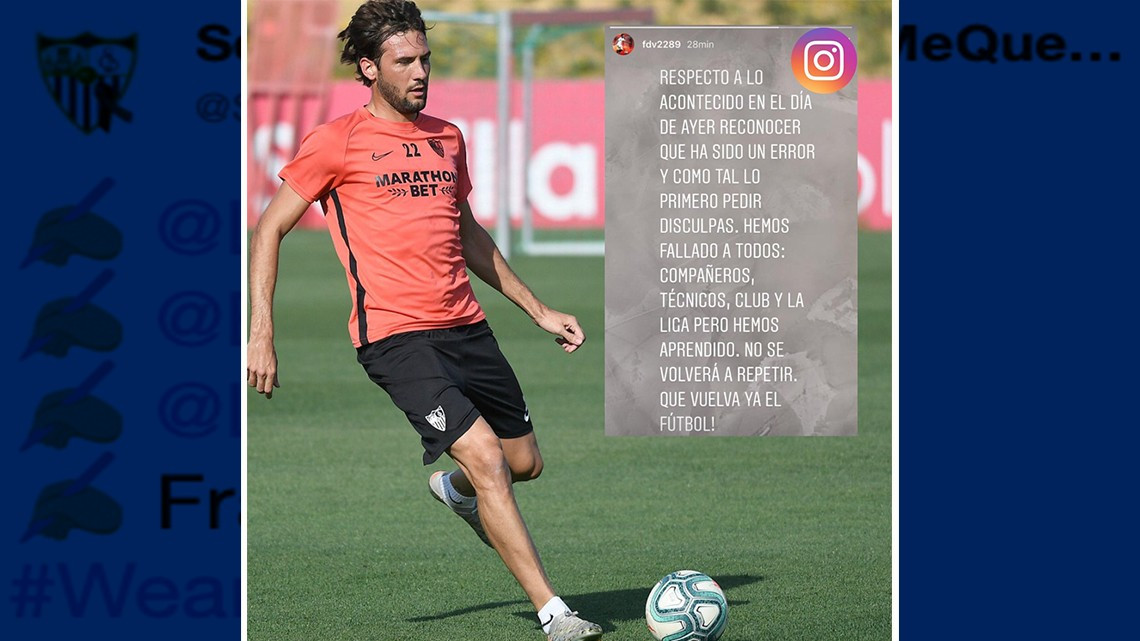 Jugadores del Sevilla piden disculpas por incumplir normas de la cuarentena