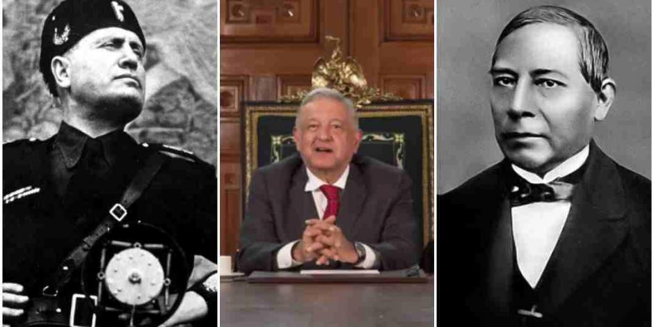 AMLO asegura que Mussolini tiene el nombre por Benito Juárez