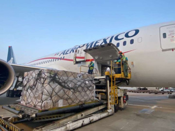 Séptimo vuelo con materiales médicos desde China viene a México
