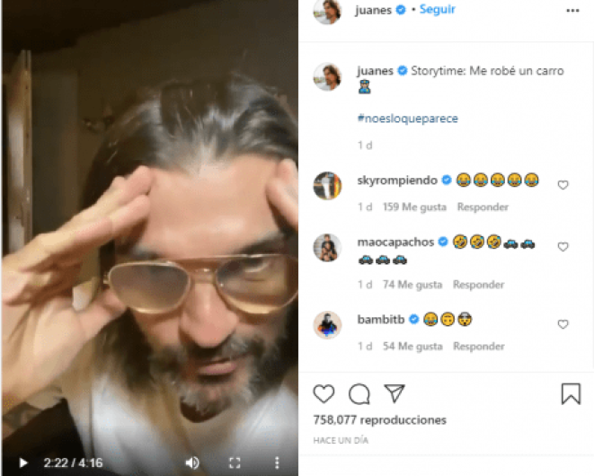 Juanes… ¿’Ladrón’ de auto?