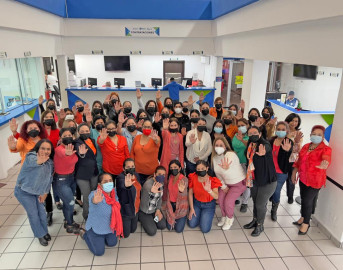 Empleadas de COMAPA Reynosa alzan la voz contra la violencia a la mujer 