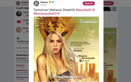 Shakira lista para los Juegos Centroamericanos y del Caribe
