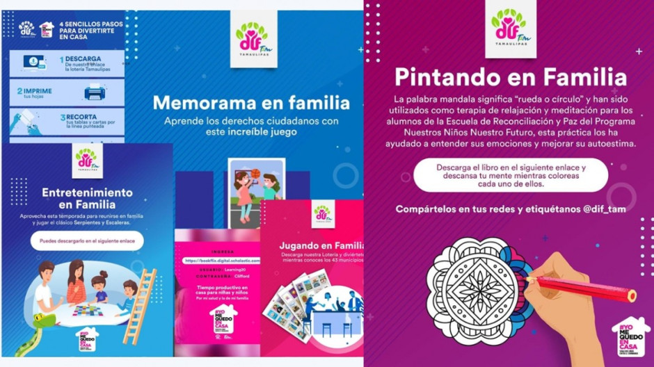 Genera DIF Tamaulipas contenido para entretenimiento familiar durante el  aislamiento social