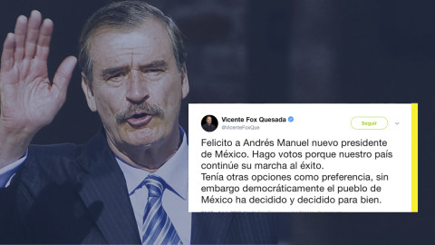 Vicente Fox felicita a López Obrador por su virtual triunfo