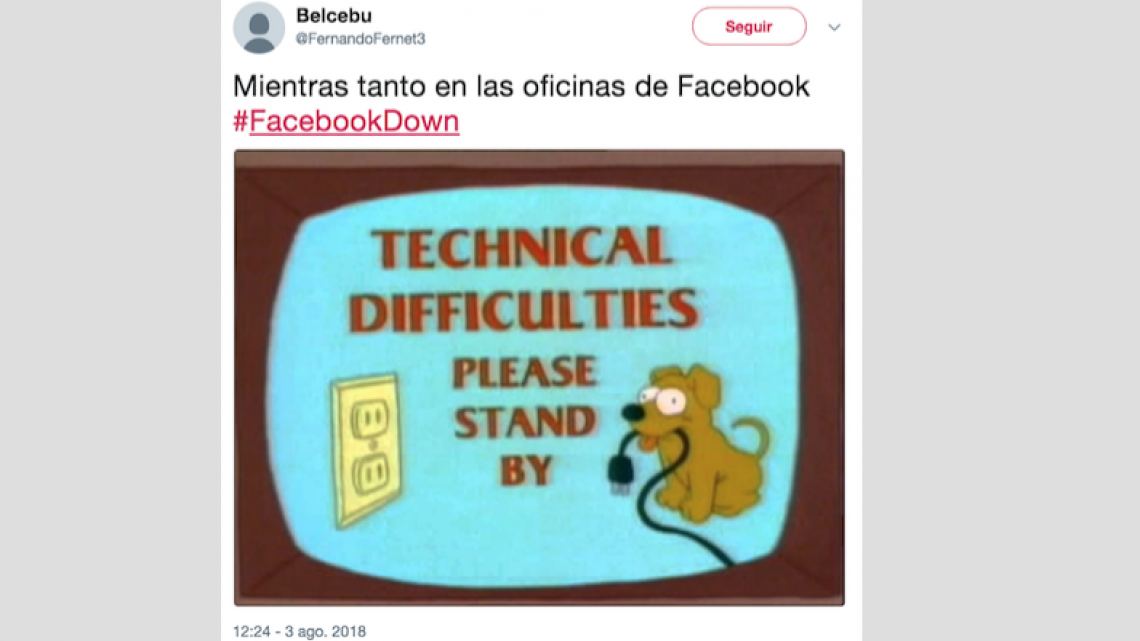 Reportan nueva caída de Facebook