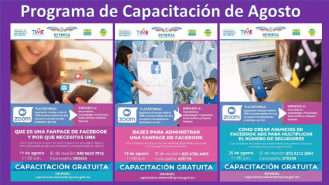 Imparte Gobierno de Reynosa capacitación en línea durante agosto