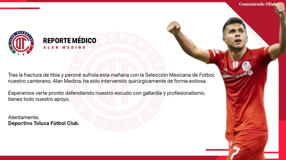 Alan Mendoza fue operado con éxito tras fractura de tibia y peroné