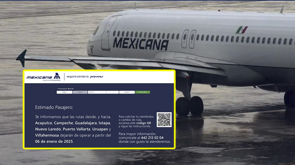Mexicana de Aviación anuncia que ocho rutas dejarán de operar
