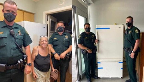 Mujer llama al 911 porque su refrigerador se averió y le regalan uno