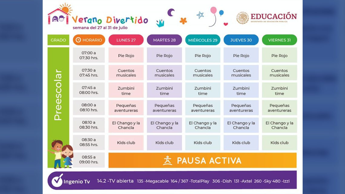 Sigue la Programación de “Verano Divertido 2020”