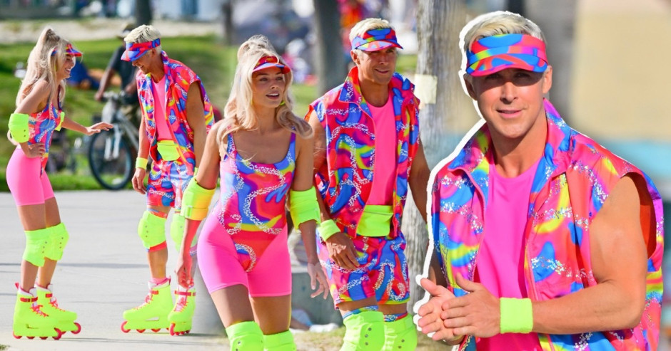 Filtran nuevas imágenes de Margot Robbie y Ryan Gosling en rodaje de 'Barbie'