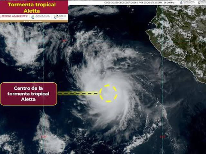 Se forma tormenta tropical "Aletta" frente a Colima y Jalisco