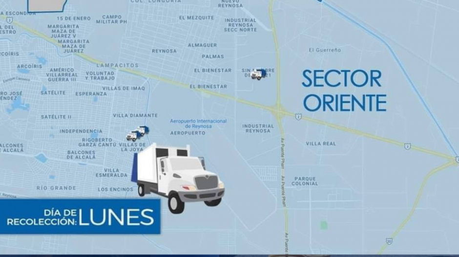 Lunes de recolección de basura para el Sector Oriente
