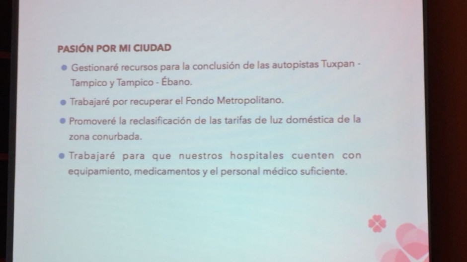 Elvia Holguera presenta sus propuestas divididas en 8 ejes