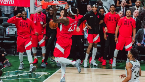  Raptors vence 105-99 a Bucks 