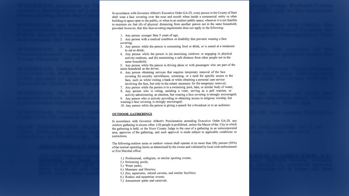 Condado Starr emite orden de toque de queda 