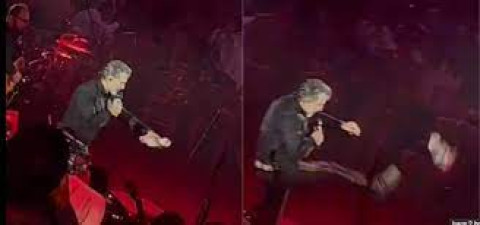 Alejandro Fernández patea en concierto peluche del Dr. Simi