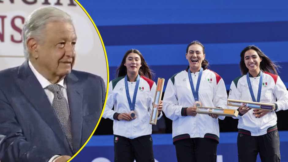 AMLO felicita a equipo femenil de Tiro con Arco por ganar la primera medalla para México
