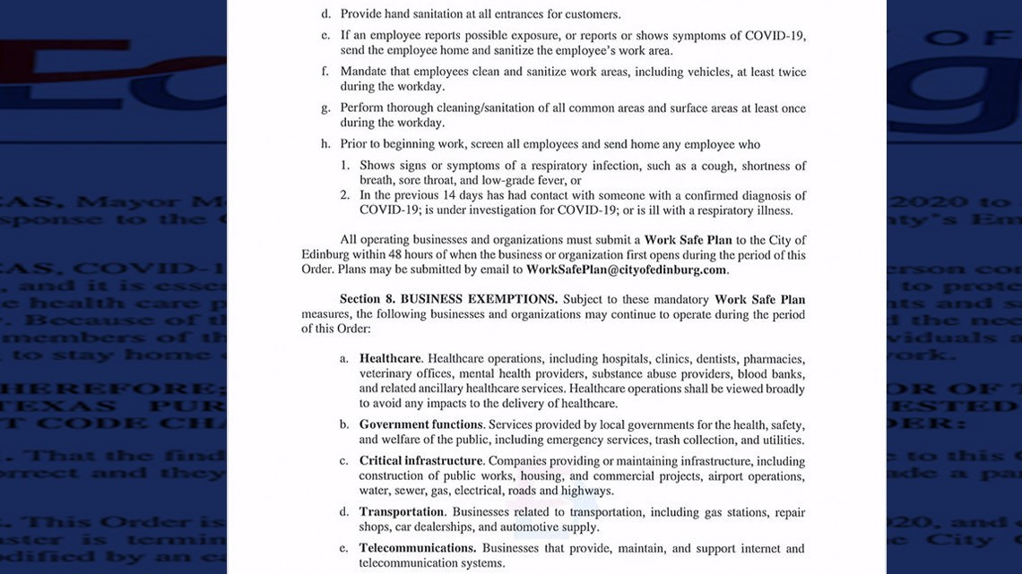 Ordena Edinburg “permanecer en casa” por coronavirus 
