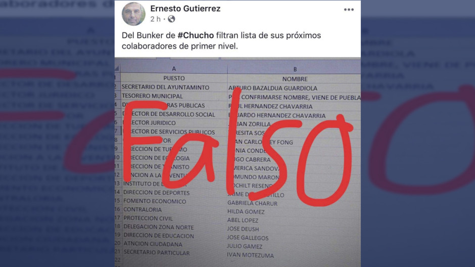 Falsa la lista con cargos y nombres de próxima administración municipal